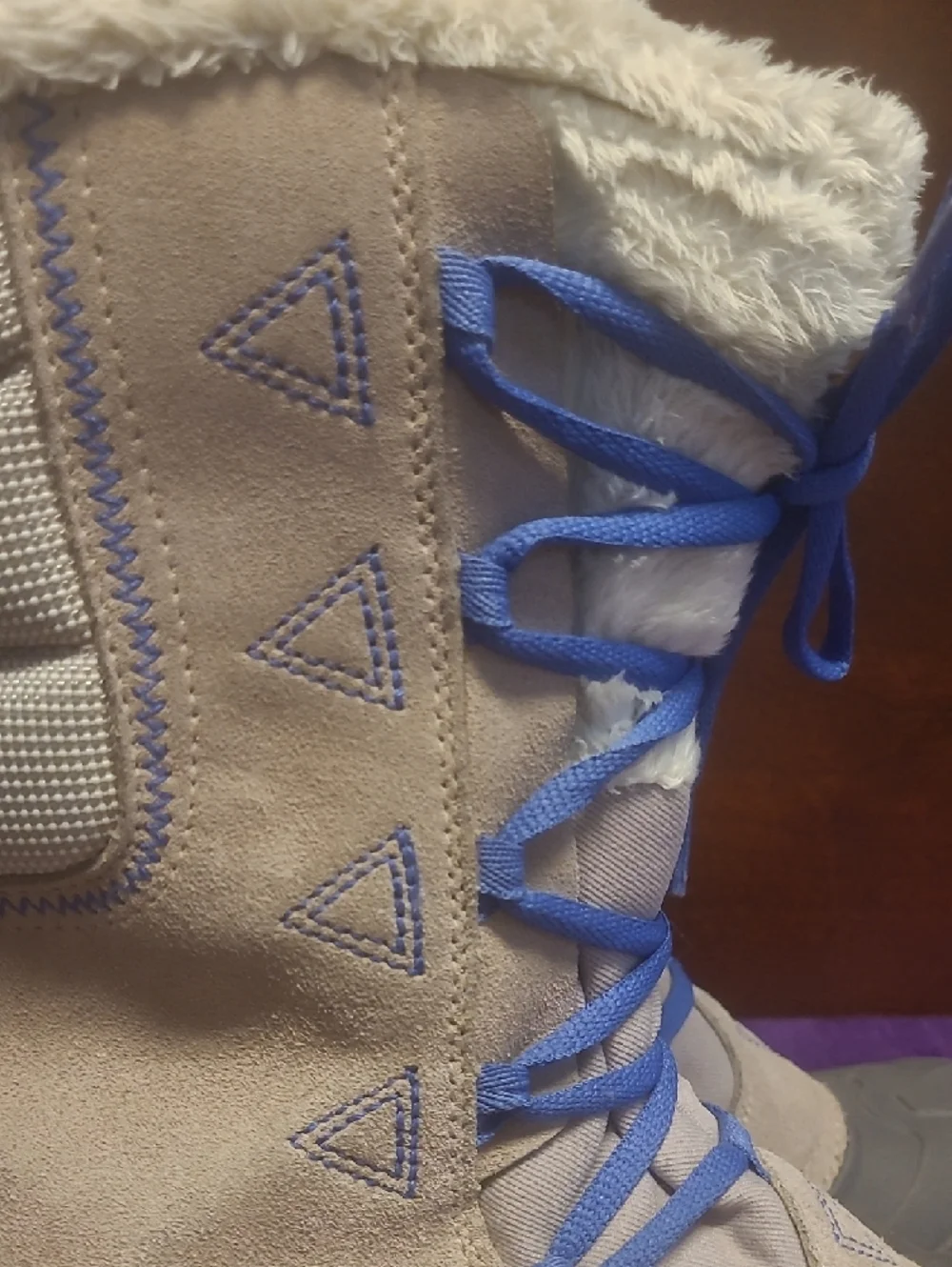 The North Face Kids Beige, Gray & Purple Winter Boots